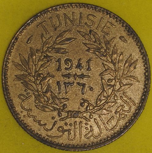 1941 Tunisia 2 Francs AU