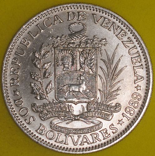 1989 Venezuela 2 Bolivares BU