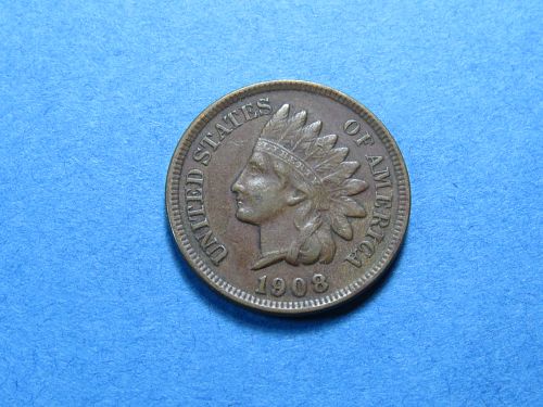 1908 INDIAN HEAD CENT ~ (FULL LIBERTY)  COMB SHIP ~ LOT H329