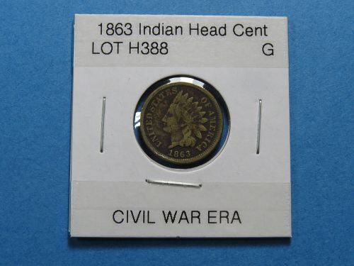 1863 INDIAN HEAD CENT ~ CIVIL WAR ERA - COMB SHIP ~ LOT H388