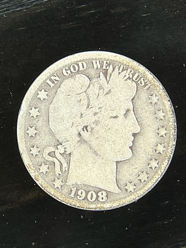 1908-S Barber Half Dollar