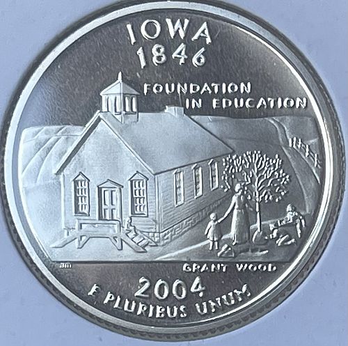 2004-S Iowa Clad Washington Statehood Quarter ~ Deep Cameo Proof