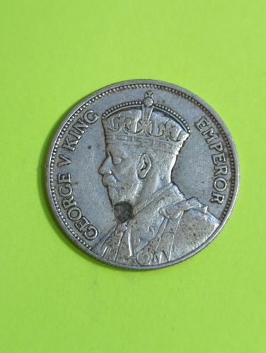 1934 New Zealand 1 Florin - obverse damage