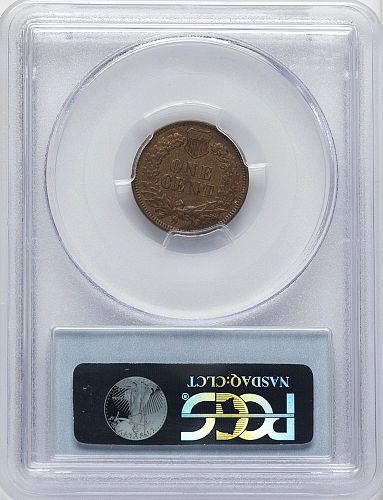 1872 Indian Cent, Semi Key Date, PCGS AU-58, Eagle Eye Seal