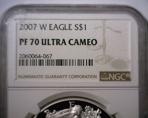 2007 W  SILVER PROOF  AMERICAN EAGLE  NGC PF 70 UCAM  NICE LOOKING COIN!!!