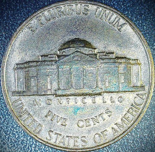 1940 P Jefferson Nickel Toned