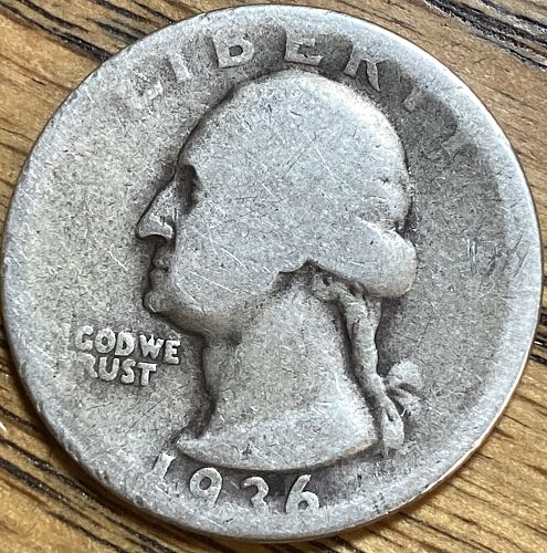 1936 Washington quarter in ALMOST GOOD condition