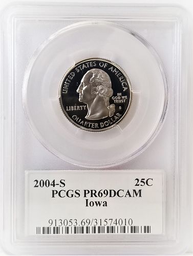 2004-S Iowa Statehood Proof Quarter PCGS PR-69DCAM