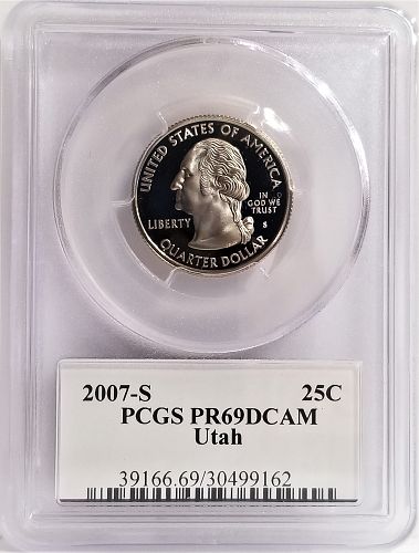 2007-S Utah Statehood Proof Quarter PCGS PR-69DCAM