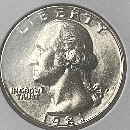 1981-P Gem Brilliant Uncirculated MS60+ Washington US Quarter