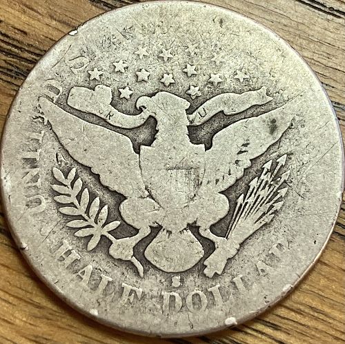 1896S barber half dollar in ALMOST GOOD condition