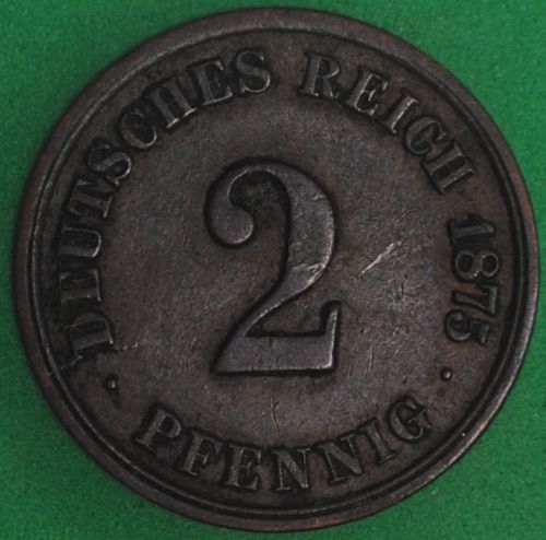 1875A Germany/Empire 2 Pfennig VF