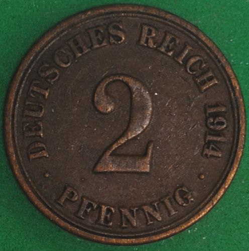 1914A Germany/Empire 2 Pfennig XF