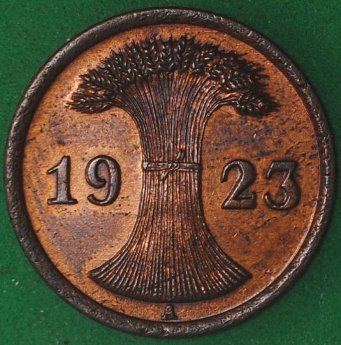 1923A Germany/Weimar 2 Rentenpfennig AU++