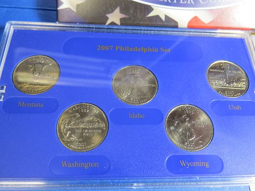 2007-P STATE QUARTER SET OF ALL 5 QUARTERS - UNCIRCULATED IN BOX WITH COA  H495