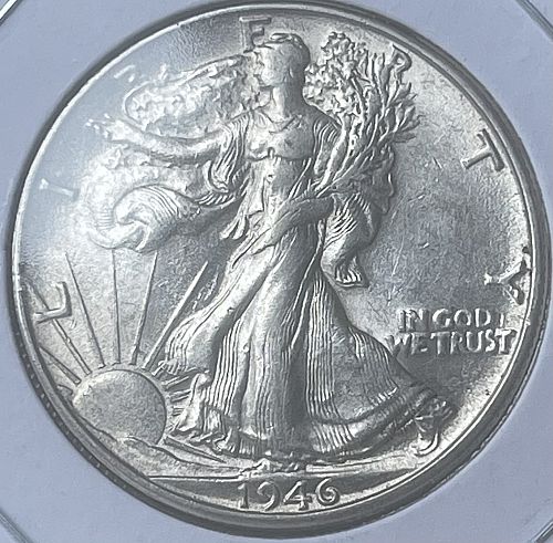 SOLD 1/28/25 1946-S Walking Liberty Silver Half Dollar