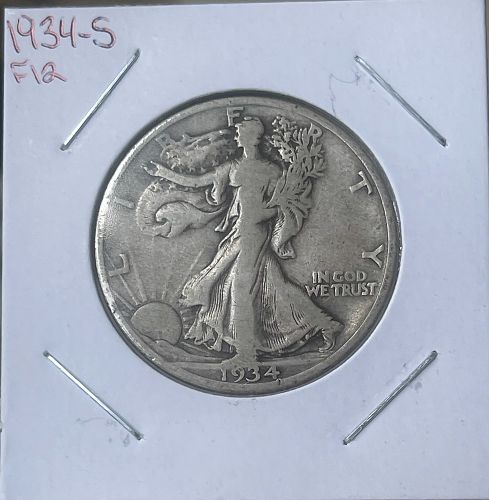 1934-S Walking Liberty Silver Half Dollar