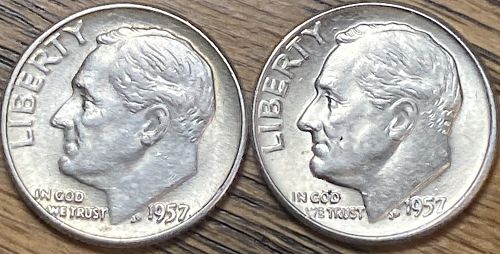 1957 P and D 2 coin lot in ALMOST UNCIRCULATED condition