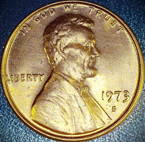 1973 S Lincoln Memorial Cent GBU Red
