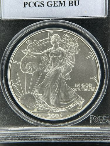2005 First Strike Flag Label - American Silver Eagle