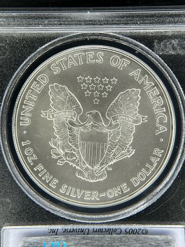 2005 First Strike Flag Label - American Silver Eagle