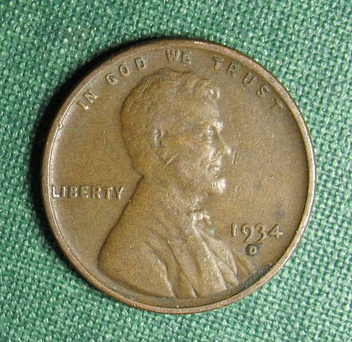 1934 D Wheat Back Lincoln Cent
