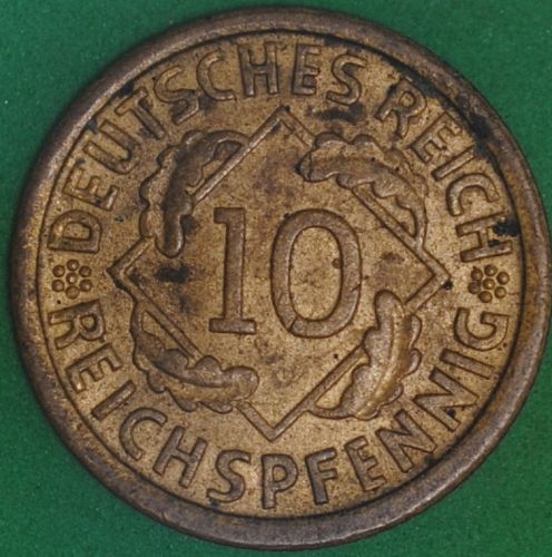 1929J Germany/Weimar 10 Reichspfennig XF