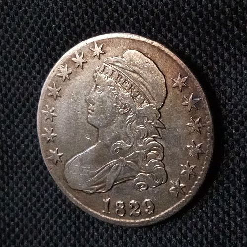 1829/7 Capped Bust Half Dollar has 2 errors.