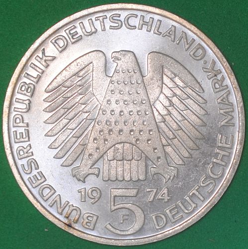 1974F Germany/Federal Republic 5 Mark BU Constitutional Law