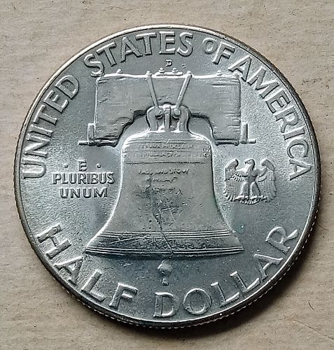 1948 D Franklin Half Dollar • .900 Silver • Better Date • Near FBL • BU+  *fh483
