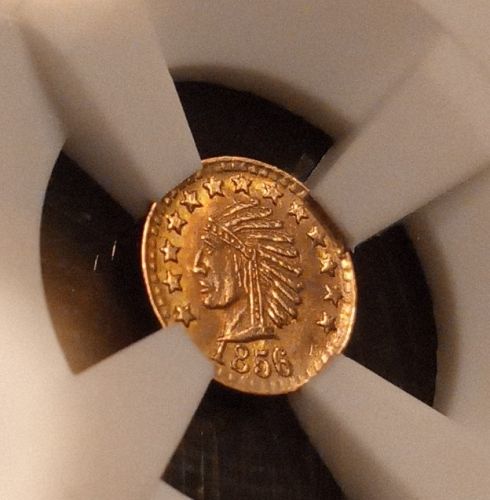 1856 1/4 California Gold Token. Indian Bear. The Rare Bear. Certified.