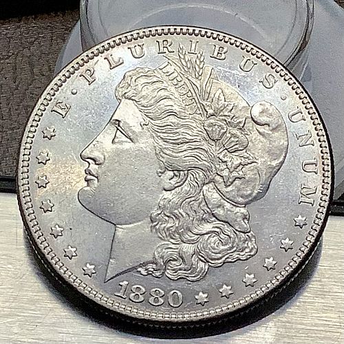 1880/79-O Morgan Silver Dollar Unc Detail Light Cleaned Reflective PL Qualities