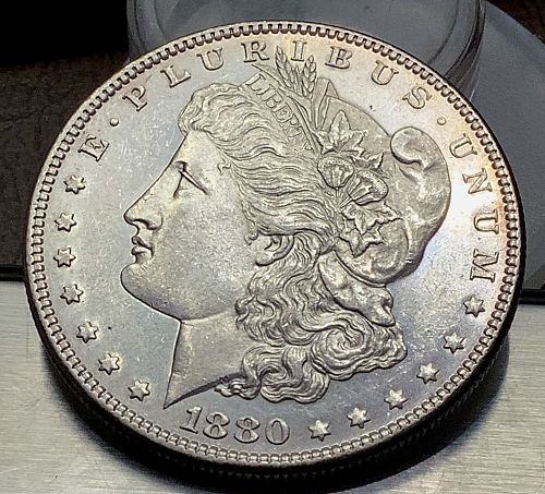 1880/79-O Morgan Silver Dollar Unc Detail Light Cleaned Reflective PL Qualities