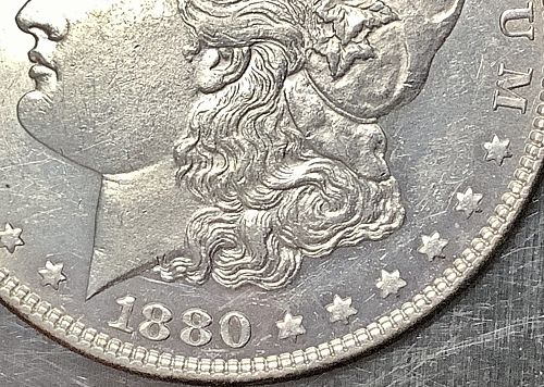 1880/79-O Morgan Silver Dollar Unc Detail Light Cleaned Reflective PL Qualities