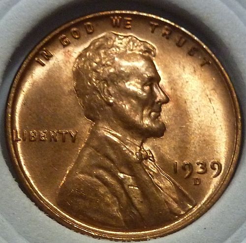 1939-D BU RED UNCIRCULATED Lincoln Wheat Cent (450-E)