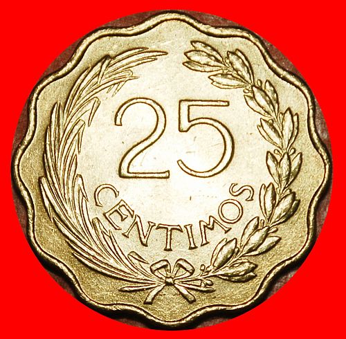 Ⰶ GREAT BRITAIN: PARAGUAY ★ 25 CENTIMOS 1953 LION! UNC MINT LUSTRE!