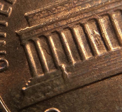 1981 Lincoln Memorial Cent Error die Clash