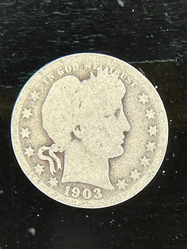 1903-P Barber 90% Silver Quarter