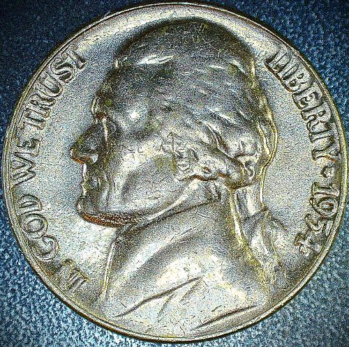 1954 P Jefferson Nickel