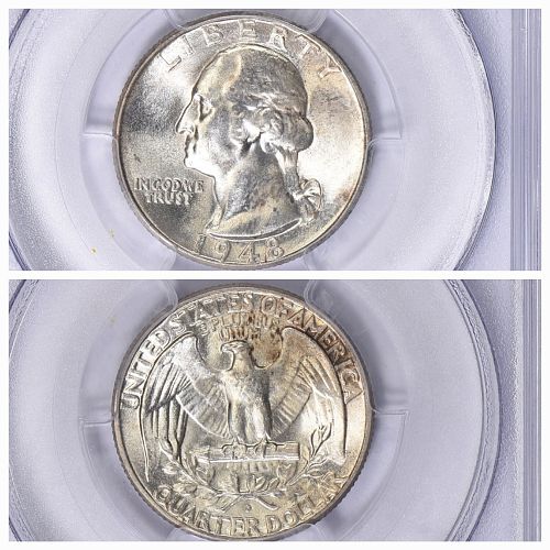 1948D Silver Washington 25c PCGS MS 65
