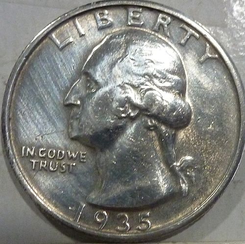 1935-S  ABOUT UNCIRCULATED Washington Quarter AU # 212-06