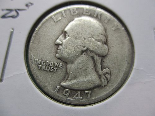 1947-D  Washington Quarter. Item: 25 W47D-10.
