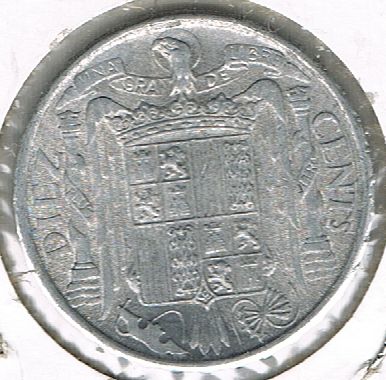 10 Centimos - Iberian rider, Spain, 1945