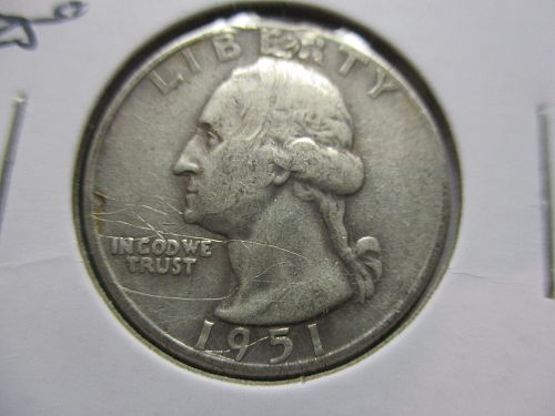 1951-S  Washington Quarter.  Item: 25 W51S-10.