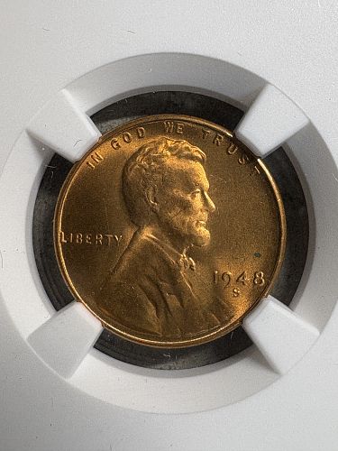 1948-S Lincoln Cent  NGC MS66 RD (BOX)
