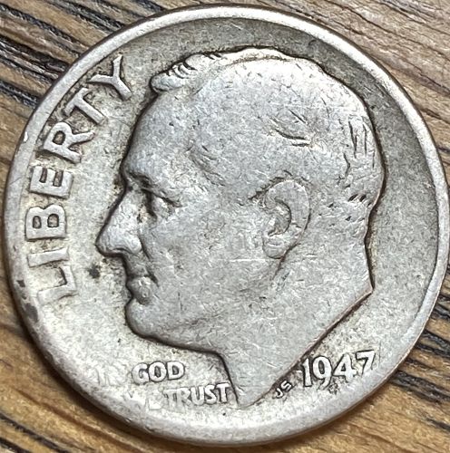 1947D Roosevelt dime in VERY GOOD condition
