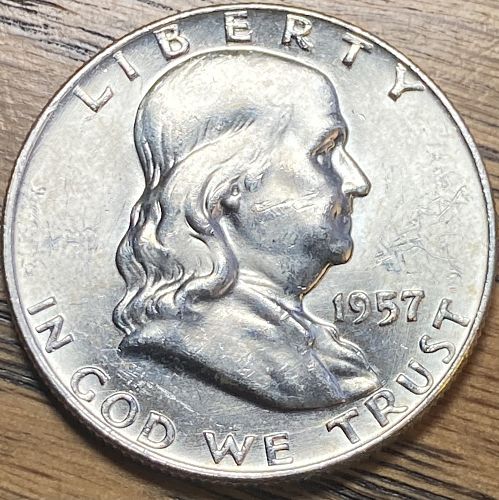 1957D Franklin half in EXTREMELY FINE condition