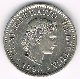 10 Rappen, Switzerland, 1990