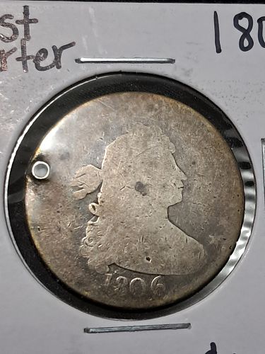 1806 Draped Bust Quarter, Fair Details (Holed)