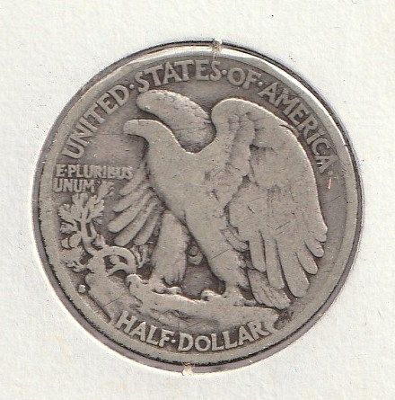 1929-S LIBERTY WALKING HALF DOLLAR 90% SILVER PHOTOGRADE VG CONDITION.